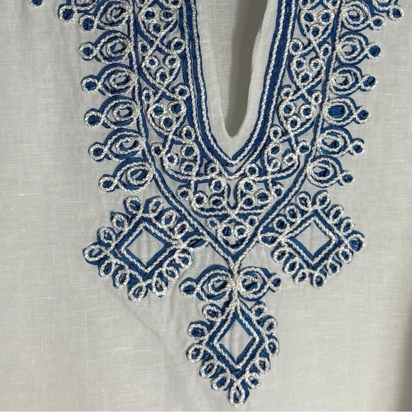 J. JILL “Love Linen” Embroidered Bell Sleeve White Linen Tunic Size 2X - Picture 7 of 10